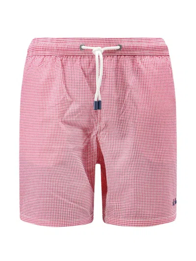 Mc2 Saint Barth Gingham Check Swim Shorts In Pink