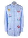 Mc2 Saint Barth Gingham Embroidered Shirt