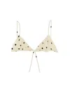 Mc2 Saint Barth Polka-dot Ruffled Bikini Top In White