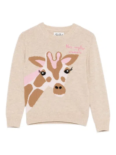 Mc2 Saint Barth Kids' Giraffe-print Sweater In Neutral