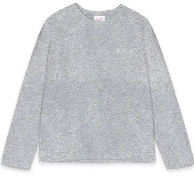 Mc2 Saint Barth Kids' Girl Angelique Lurex Sweatshirt Gray