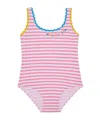 Mc2 Saint Barth Girl One Piece Swimsuit With Embroidery In Multi