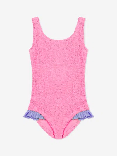 Mc2 Saint Barth Kids' Girls Crinkle Swimsuit In Pink