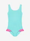 Mc2 Saint Barth Girls Crinkle Swimsuit In Blue