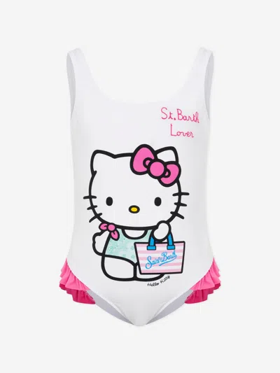 Mc2 Saint Barth Kids' Girls Hello Kitty Sb Lover Swimsuit In White
