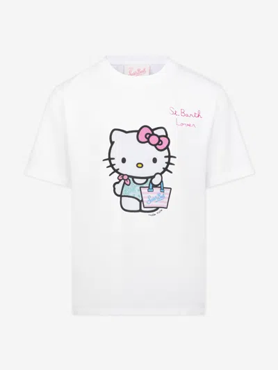 Mc2 Saint Barth Babies' Girls Hello Kitty Sb Lover T-shirt In White