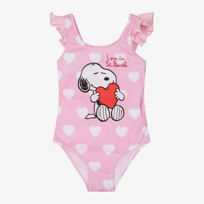 Mc2 Saint Barth Kids'  Girls Pink Snoopy Heart Swimsuit
