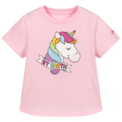 Mc2 Saint Barth Babies'  Girls Pink Unicorn T-shirt