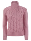 Mc2 Saint Barth Women's Giverny - Cable-knit Turtleneck Jumper Sweater