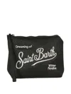 Mc2 Saint Barth Glitter-embroidered Pouch In Black