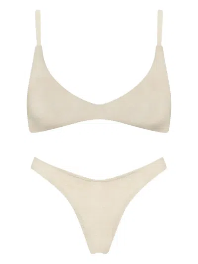 Mc2 Saint Barth Glitter Triangle Bikini In Neutral