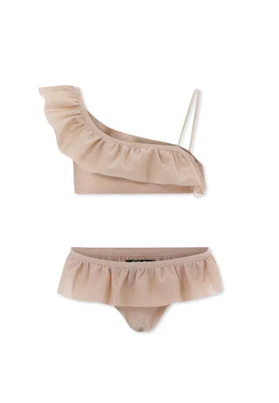 MC2 SAINT BARTH GOLD BIKINI FOR GIRL WITH LOGO