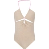 MC2 SAINT BARTH GOLD SWIMSUIT FOR GIRL WITH LOGO