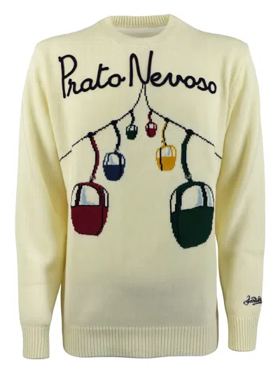 Mc2 Saint Barth Gondola Intarsia Sweater In Neutral