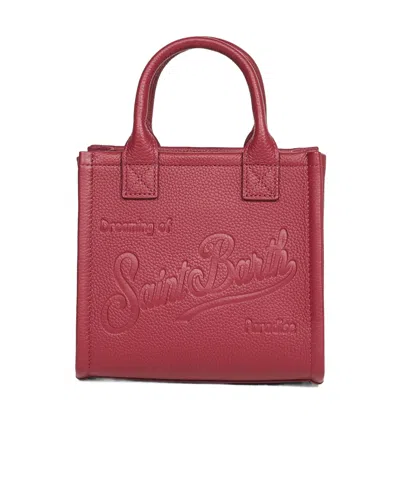 Mc2 Saint Barth Grained Leather Tote Bag In Red
