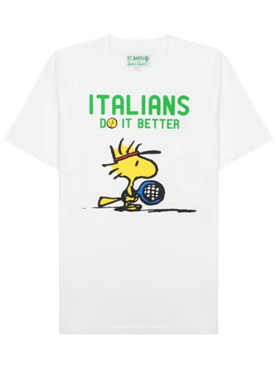 Mc2 Saint Barth Graphic Cotton T-shirt In White