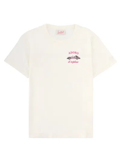 Mc2 Saint Barth Graphic Cotton T-shirt In White