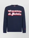Mc2 Saint Barth Graphic Crew Neck Sweatshirt Jacquard In Blue