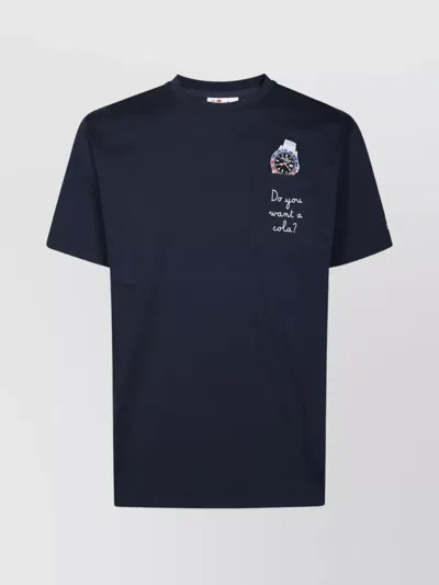 Mc2 Saint Barth Graphic Pocket T-shirt Short Sleeves In Blue