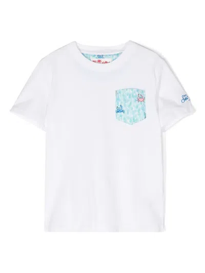 Mc2 Saint Barth Kids' Graphic-print Cotton T-shirt In White