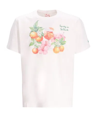 Mc2 Saint Barth Graphic-print Cotton T-shirt In White