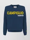 Mc2 Saint Barth Graphic Print Crew Neck Long Sleeve Sweater In Blue