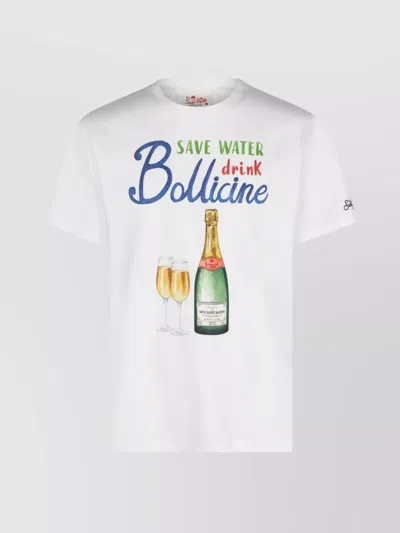 Mc2 Saint Barth Graphic Print Crew Neck Short Sleeve T-shirt In White