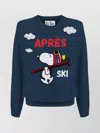 Mc2 Saint Barth Graphic Print Long Sleeve Crew Neck Knit In Blue
