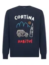 Mc2 Saint Barth Graphic-print Long-sleeve Sweater In Blue
