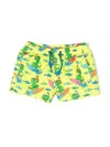Mc2 Saint Barth Graphic-print Recycled Polyester Swim Shorts In Yellow