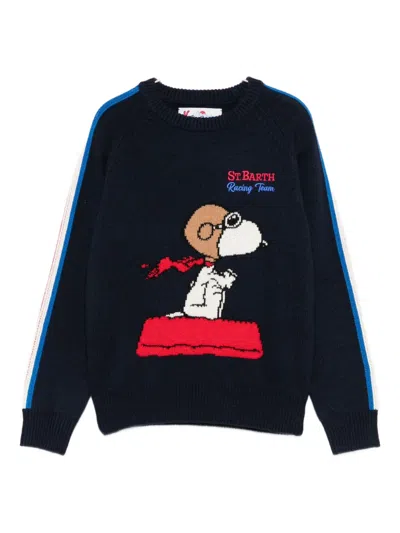 Mc2 Saint Barth Graphic-print Sweater In Blue
