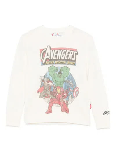 Mc2 Saint Barth Kids' Graphic-print Sweater In White