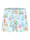 Mc2 Saint Barth Dinosaur Swim Shorts In 蓝色