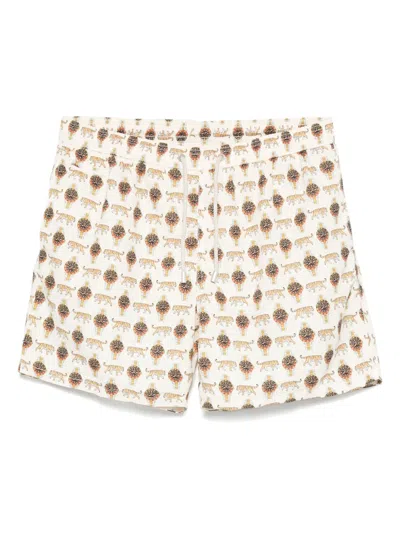 Mc2 Saint Barth Graphic-print Swim Shorts In Neutral