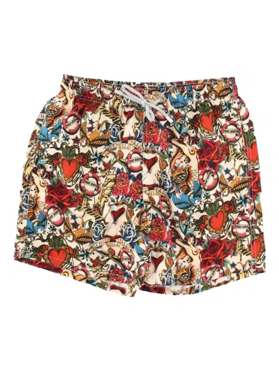 Mc2 Saint Barth Graphic-print Swim Shorts In Multi