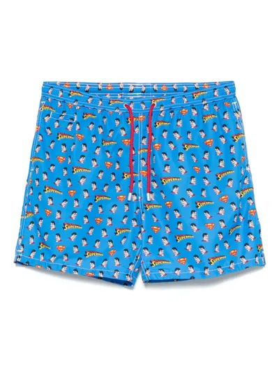 Mc2 Saint Barth Graphic-print Swim Shorts In Blue