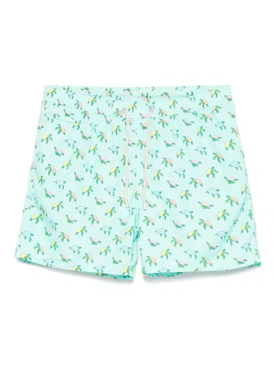 Mc2 Saint Barth Graphic-print Swim Shorts In Green