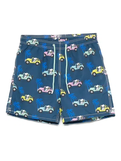 Mc2 Saint Barth Graphic-print Swim Shorts In Blue