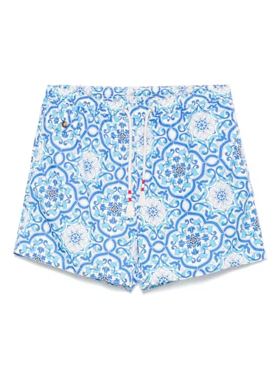 Mc2 Saint Barth Graphic-print Swim Shorts In Blue