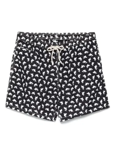Mc2 Saint Barth Graphic-print Swim Shorts In Black