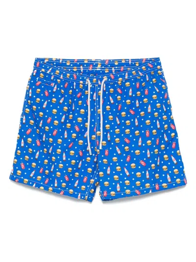 Mc2 Saint Barth Graphic-print Swim Shorts In Blue