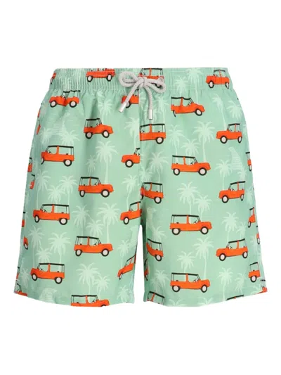 Mc2 Saint Barth Graphic-print Swim Shorts In Green