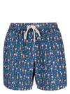 Mc2 Saint Barth Lighting Bottle-motif Swim Shorts In Blau