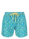 Mc2 Saint Barth Graphic-print Swim Shorts In Blau
