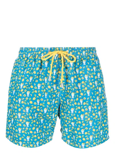 Mc2 Saint Barth Graphic-print Swim Shorts In Blau