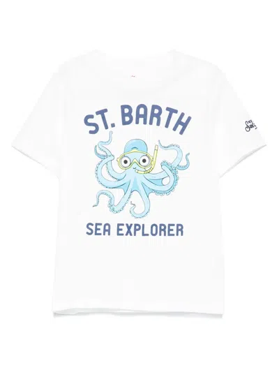 Mc2 Saint Barth T-shirt Mit Grafischem Print In Weiss