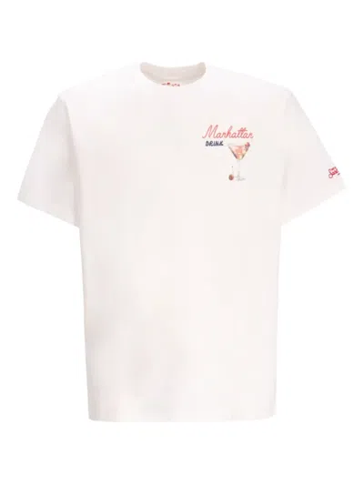 Mc2 Saint Barth Graphic Print Crew Neck Short Sleeve T-shirt In White