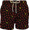 Mc2 Saint Barth Graphic Printed Drawstring Swim Shorts In Black
