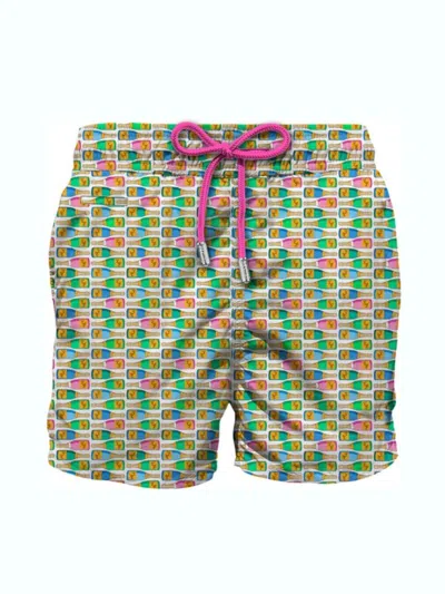Mc2 Saint Barth Graphic Printed Drawstring Swim Shorts In Multicolor