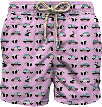 Mc2 Saint Barth Graphic Printed Drawstring Swim Shorts In Pink